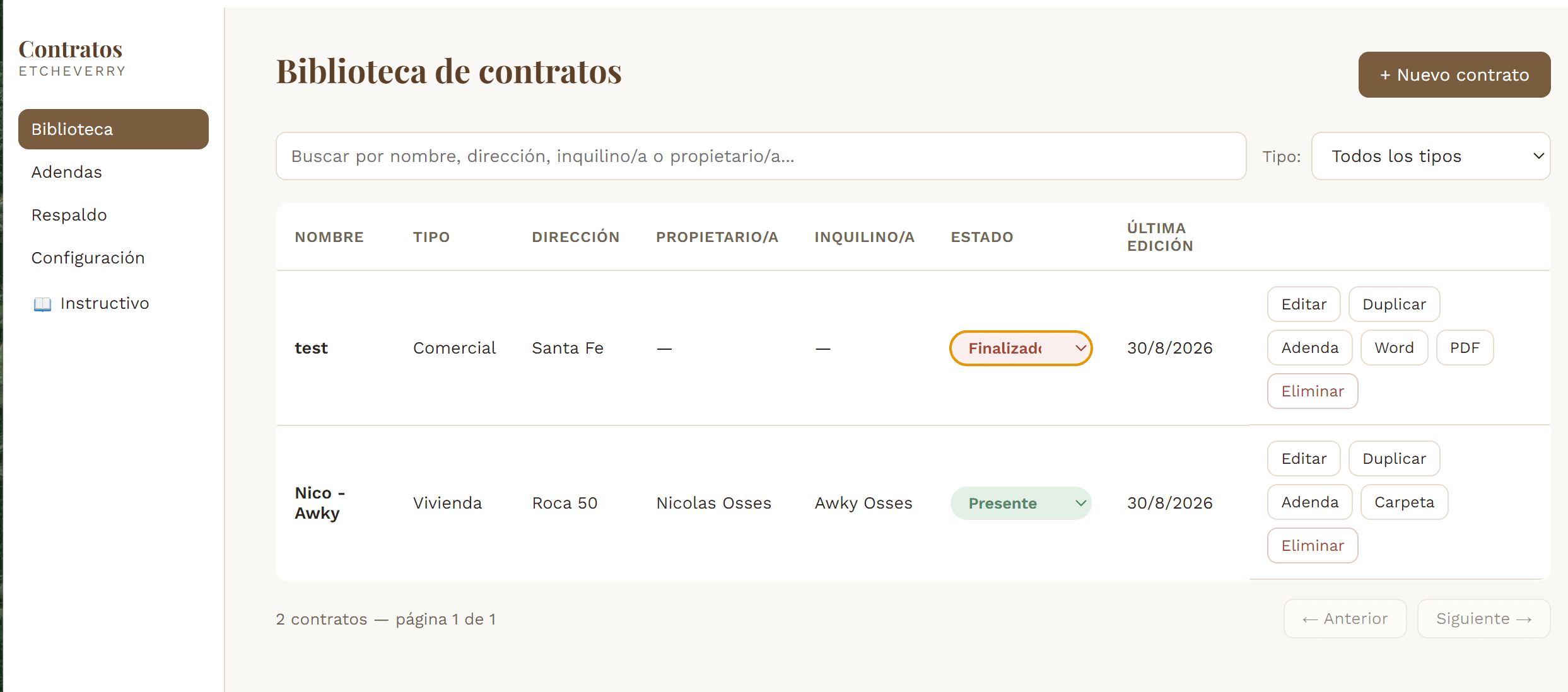 Contratos Etcheverry